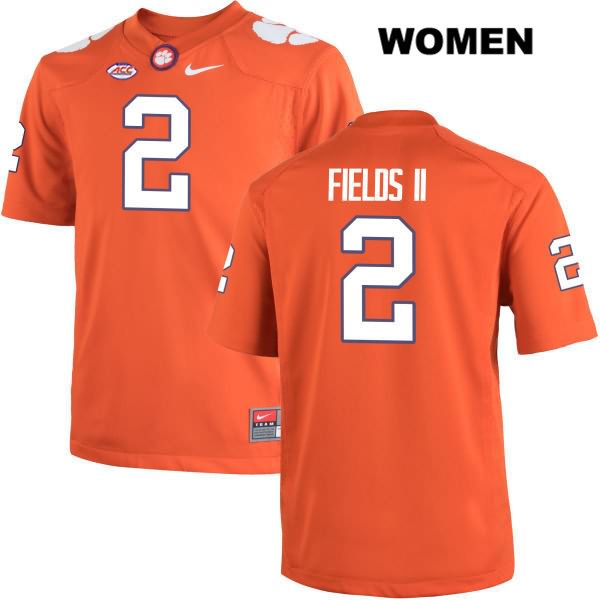 Women's Clemson Tigers #2 Mark Fields Stitched Orange Authentic Nike NCAA College Football Jersey GPN0546UL